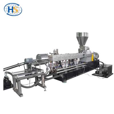 co-rotating twin screw extrusion raw material plastic granulator pelletizer /hot melt extruder machine